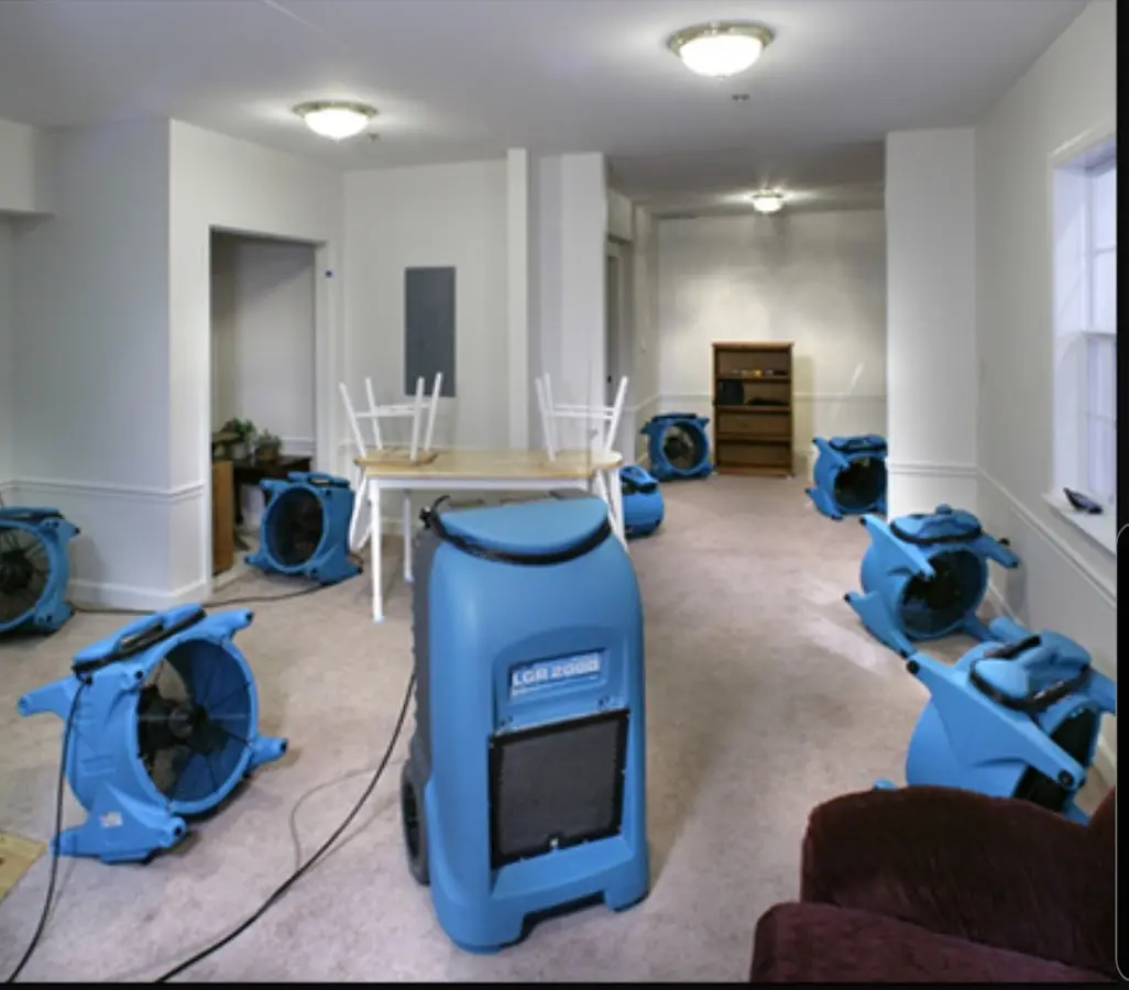Air movers and dehumidifier setup for Water Extraction & Removal in Johnsburg